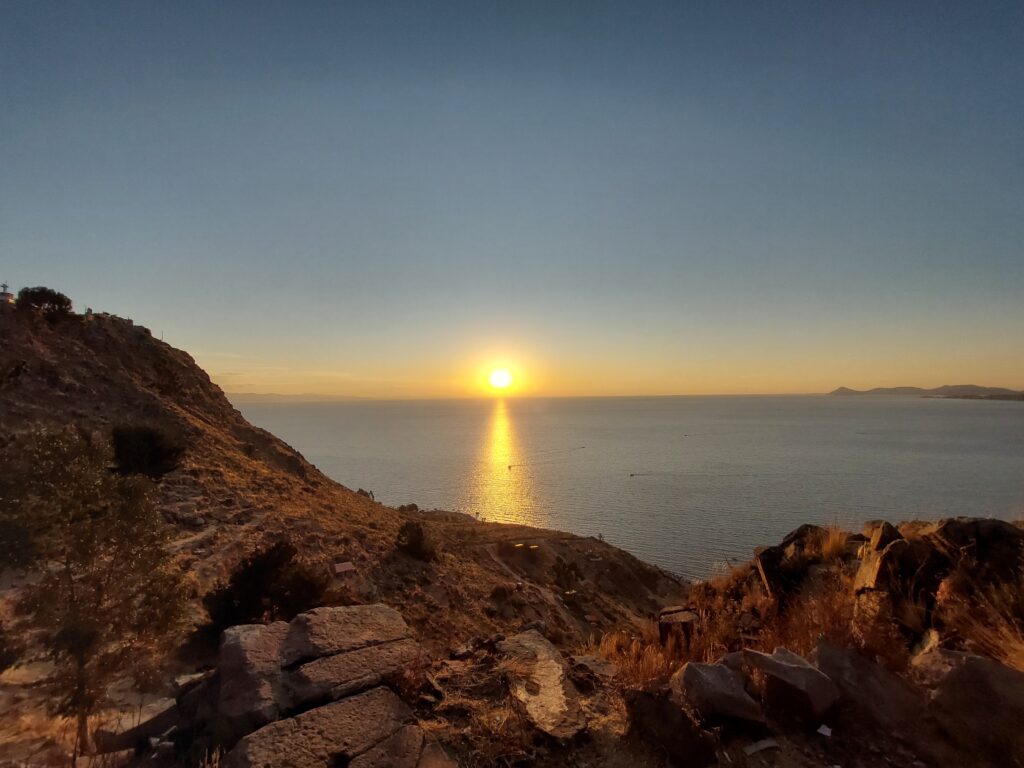 Sunset from Copacabana (in the far you can see Isla del Sol)
