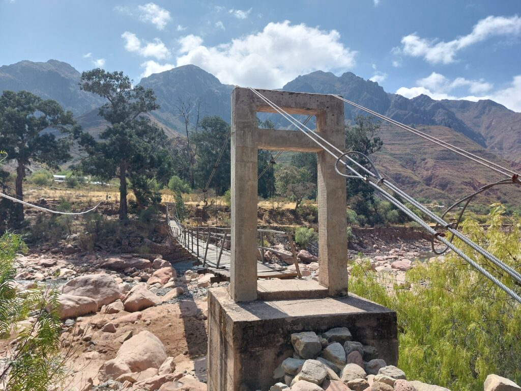 Suspension bridge on the maragua crater hike