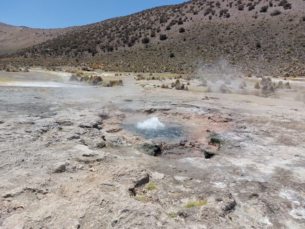 Boiling water at the geyser-field in day one of the hike, Lagunas de Altura, Sajama National Park, Bolivia